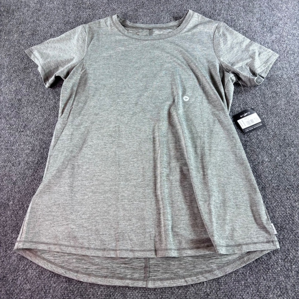 Eddie Bauer Resolution Tee Womens‎ TM Tall Medium Grey Short Sleeve NWT Athletic